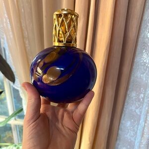 Blue and Gold Decorative Glass Bottle